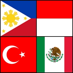The TIMP countries: Philippines, Turkey, Indonesia and Mexico.
